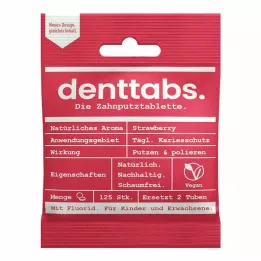 DENTTABS Truskawka dla dzieci z fluorem, 125 szt