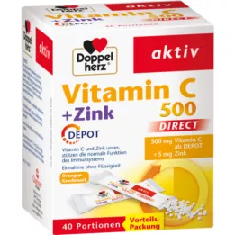 DOPPELHERZ Witamina C 500+Zink Depot DIRECT , 40 szt