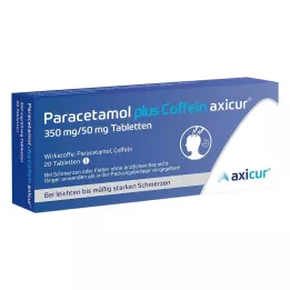 PARACETAMOL plus Kofeina axicur 350 mg/50 mg tabl., 20 szt