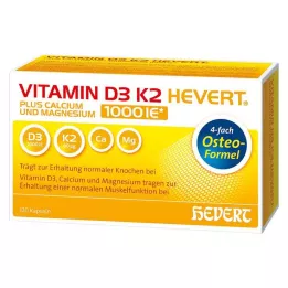 VITAMIN D3 K2 Hevert plus Ca Mg 1000 IE/2 kapsułki, 120 szt