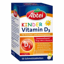 Tabletki rozpuszczające witaminę D3 dla dzieci Abbey, 50 szt