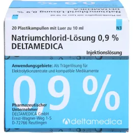 NATRIUMCHLORID-Roztwór 0,9% Deltamedica Luer Pl., 20X10 ml