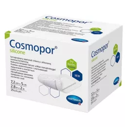 COSMOPOR opatrunek silikonowy na rany 5x7,2 cm, 25 szt