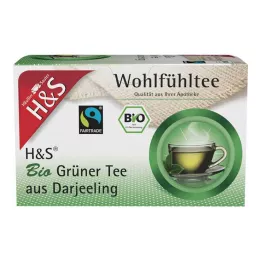 H&S Organiczna zielona herbata z Darjeeling w torebkach filtracyjnych, 20 x 2 g