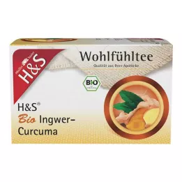 H&amp;S Organiczne torebki filtracyjne z imbirem i kurkumą, 20 x 1,25 g
