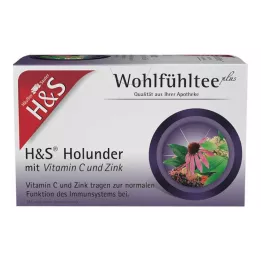 H&amp;S Bez czarny z witaminą C i cynkiem woreczki filtracyjne, 20X2,5 g