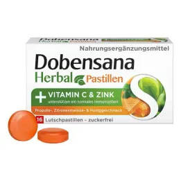 Dobensana Herbal Honey Witaminy C &amp; Cynk Pastylka.(16 sztuk)
