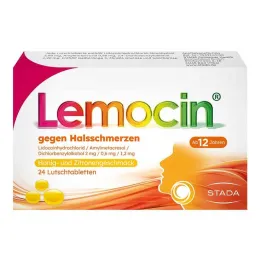 Lemocin® na ból gardła o smaku miodu i cytryny, 24 szt
