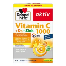 DOPPELHERZ Witamina C 1000+D3+Zinc Depot tabletki, 60 szt