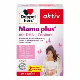 DOPPELHERZ Mama plus z DHA+Kapsułki z kwasem foliowym, 120 szt