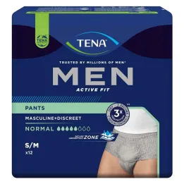 TENA® MEN ACTIVE FIT Spodnie Normalne szare S/M na nietrzymanie moczu, 12 sztuk