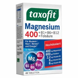 Taxofit Magnez 400 + B1 + B6 + B12 + kwas foliowy tabletki, 45 szt