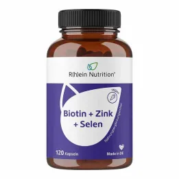 Biotyna + Cynk + Selen na Skórę Włosów &amp; Paznokcie Kapsułki, 120 szt