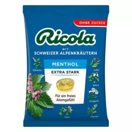 RICOLA Cukierki o.Z. bag Menthol extra strong, 75 g