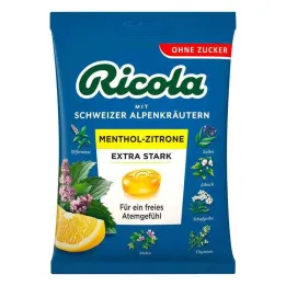Ricola bez cukru torebka mentolowo-cytrynowa ekstra mocna, 75 g