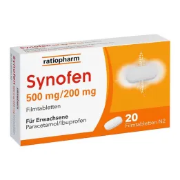 Synofen - z ibuprofenem i paracetamolem, 20 tabletek