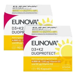 Eunova Duoprotect D3 + K2 4000 j.m. / 80 µg kapsułki, 2x90 szt