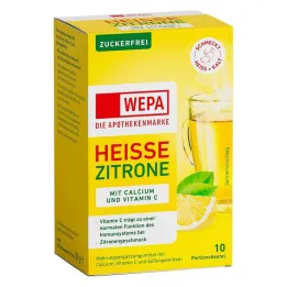 Wepa gorąca cytryna + witamina C + wapń w proszku bez cukru, 10X10 g