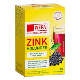Wepa czarny bez cynkowy + witamina C + cynk w proszku bez cukru, 10x10 g
