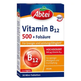 Abbey Witamina B12 500 + kwas foliowy w tabletkach (30 sztuk)