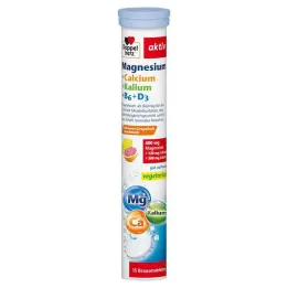 Doppelherz Magnez + Wapń + Potas tabletki musujące, 15 szt