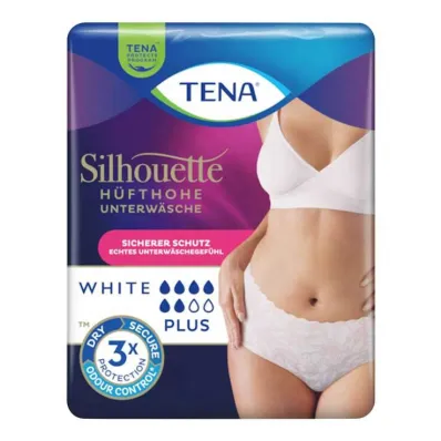 Majtki na nietrzymanie moczu Tena Silhouette Plus L białe, 10 szt Majtki na nietrzymanie moczu Tena Silhouette Plus L białe, 10 szt