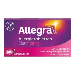 Allegra tabletki na alergię 20 mg tabletki rozpuszczalne, 6 szt