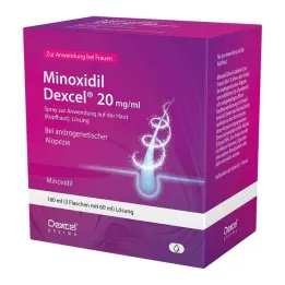 Minoksydyl Dexcel 20 mg/ml spray do stosowania na skórę głowy, 3x60 ml