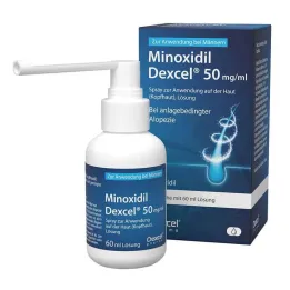 Minoksydyl Dexcel 50 mg/ml spray do stosowania na skórę głowy, 60 ml