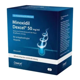 Minoksydyl Dexcel 50 mg/ml spray do stosowania na skórę głowy, 3x60 ml