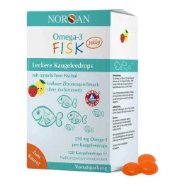 Norsan Omega-3 Fisk Jelly dla dzieci, drażetki, 120 sztuk
