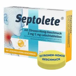 Septolete o smaku cytrynowo-miodowym 3 mg/1 mg pastylki do ssania, 16 szt