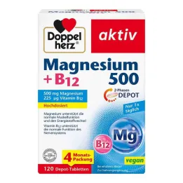 Doppelherz Magnez 500 + B12 2-fazowe tabletki depot, 120 szt