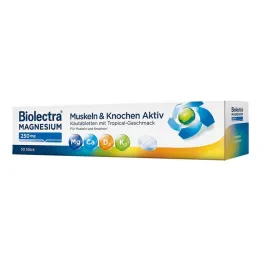 Biolectra Magnez 250 mg Muscles & Bones Aktywne tabletki do żucia, 30 szt