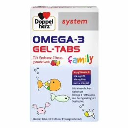 Rodzina Doppelherz Omega-3 Gel-Tabs System Strawberry Citrus, 120 sztuk