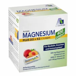 Magnez 400 + D3 + K2 bezpośrednia marakuja brzoskwiniowa, 50X2,5 g