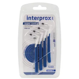 Interprox plus super stożkowa niebieska szczoteczka międzyzębowa, 4 sztuki