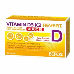 Witamina D3 K2 Hevert + Wapń i Magnez 4000 IE kapsułki, 120 szt