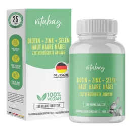 Biotyna + Cynk + Selen Skóra + Włosy + Paznokcie Tabletki wegańskie, 180 szt