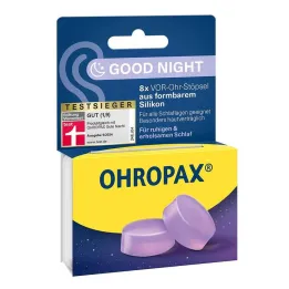 Silikonowe zatyczki do uszu Ohropax Good Night, 8 sztuk