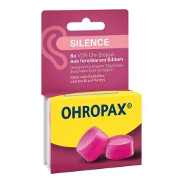 Silikonowe zatyczki do uszu Ohropax Silence, 6 sztuk