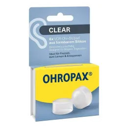 Ohropax Przezroczyste silikonowe zatyczki do uszu, 6 szt