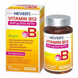 Witamina B12 Hevert 500 µg Duo Active pastylki do ssania, 180 szt