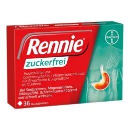 Rennie tabletki do żucia bez cukru, 36 szt