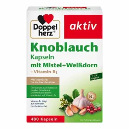 Doppelherz kapsułki czosnkowe z jemiołą + głóg + witamina B1, 480 sztuk