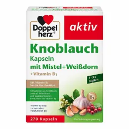 Doppelherz kapsułki czosnkowe z jemiołą + głóg + witamina B1, 270 szt