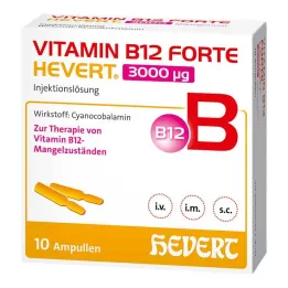 Witamina B12 Forte Hevert 3000 µg roztwór do wstrzykiwań ampułka, 10x2 ml