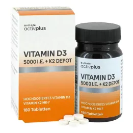 Activplus Witamina D3 5000 IU + K2 Depot tabletki, 180 szt