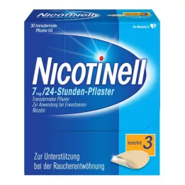 NICOTINELL Plastry nikotynowe 7 mg / 24 godziny, moc plastra lekka (3), 30 szt