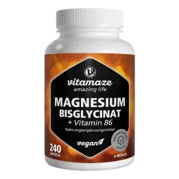 Diglicynian magnezu + witamina B6 w kapsułkach, 240 sztuk
